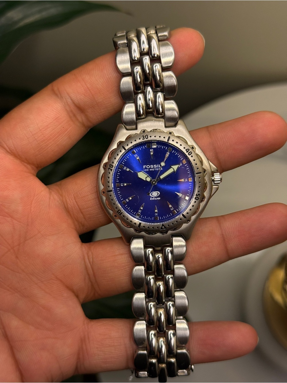 Fossil vintage blue dial men’s watch